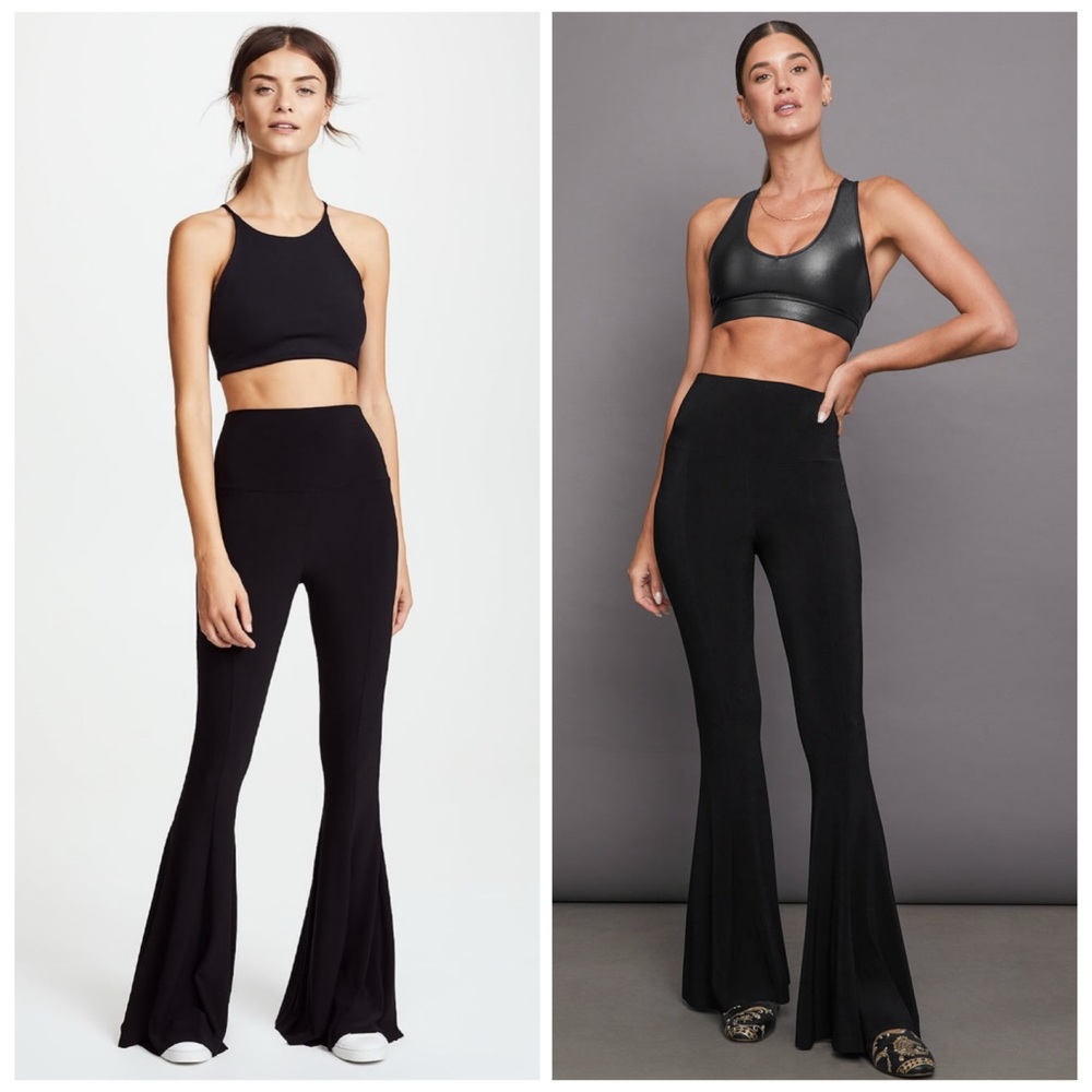 Norma Kamali Fishtail Pant Black M Flare Bellbottoms Stretch Free People